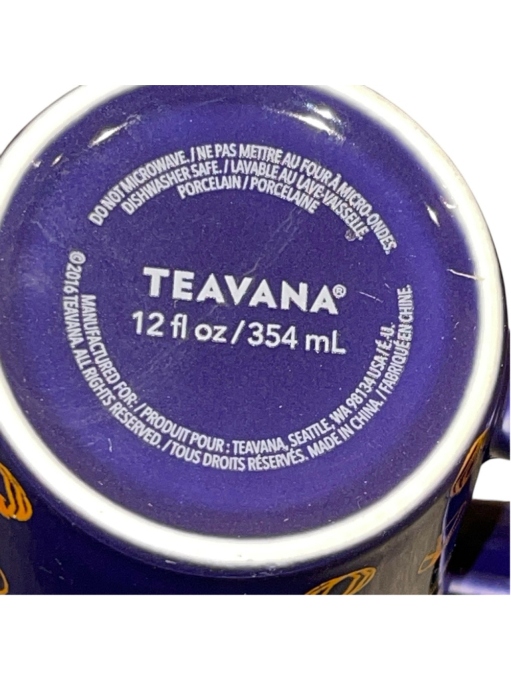 Starbucks Teavana PUMPKIN 12oz Mug Coffee Tazo Tea Indigo Orange Halloween 2016 - Picture 6 of 9